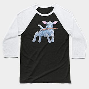 For Awhile My Hands Were Gone, Lamb linocut Baseball T-Shirt